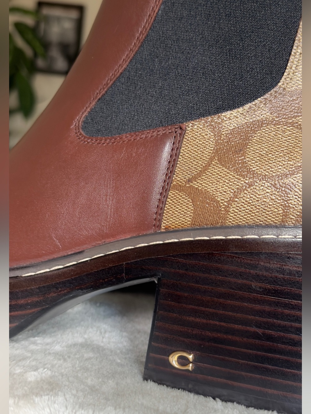 New COACH Kinsley Booties Brown Leather Monogram - Size US 10 / UK 8 / EU 40.5 - Picture 6 of 16